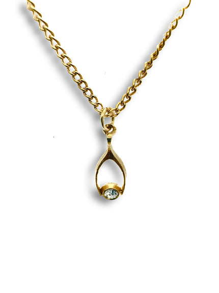 Vintage Wishbone Pendant Necklace