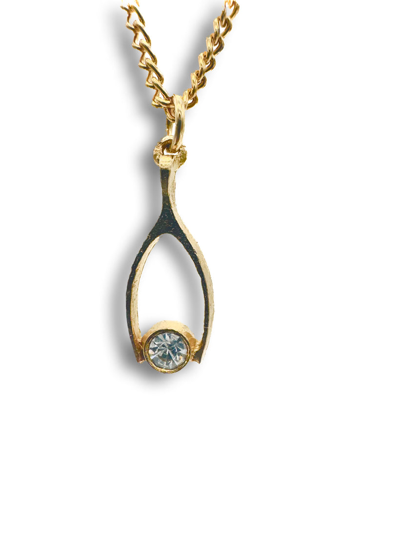 Vintage Wishbone Pendant Necklace