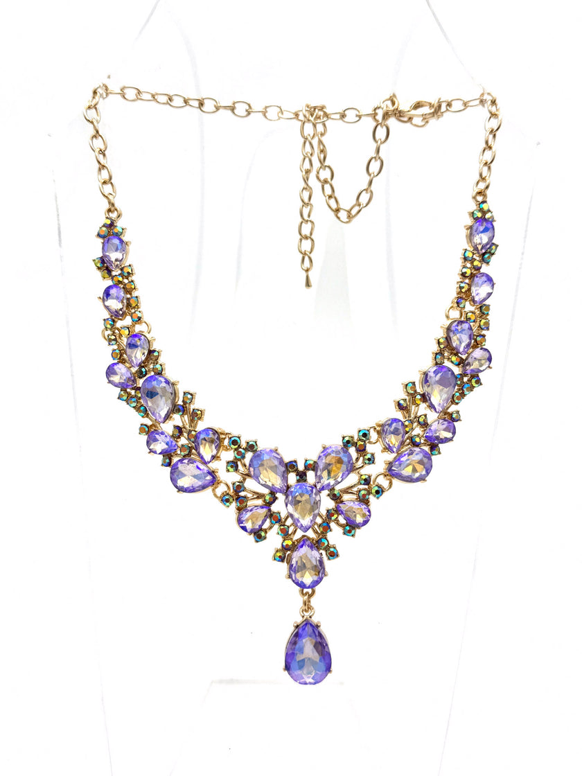 Lilac Jewel Statement Necklace