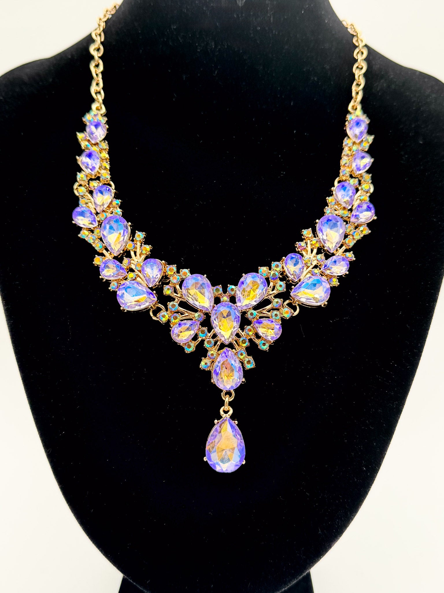 Lilac Jewel Statement Necklace