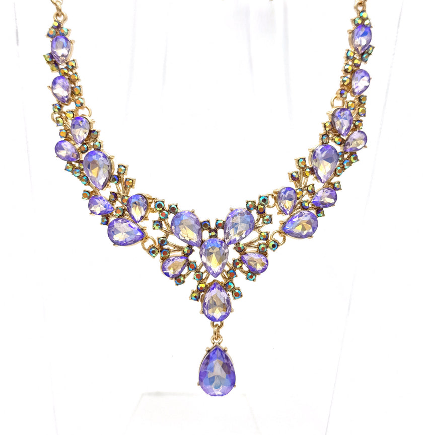 Lilac Jewel Statement Necklace