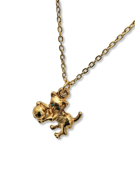 Vintage Kitten Pendant Necklace