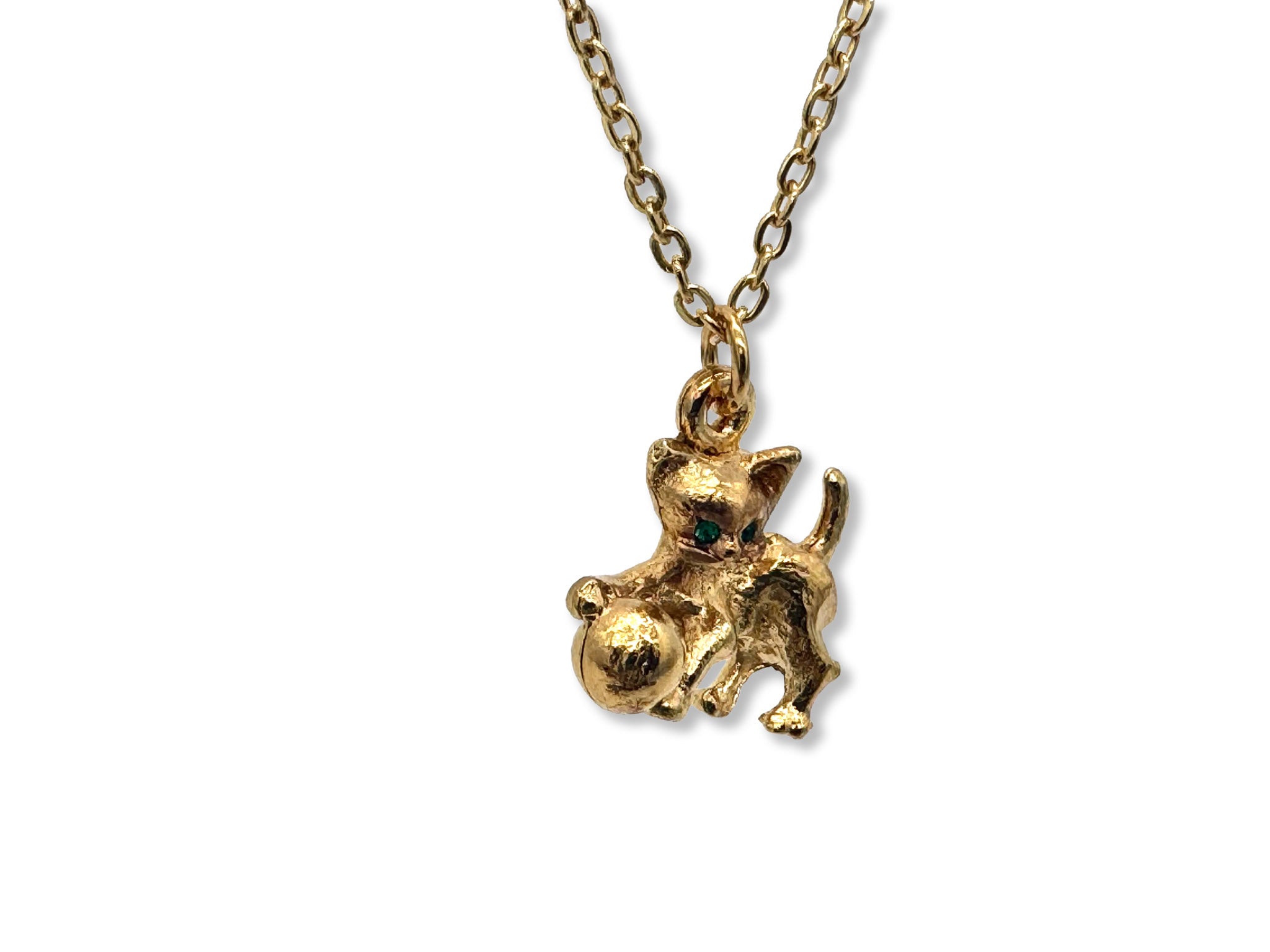 Vintage Kitten Pendant Necklace