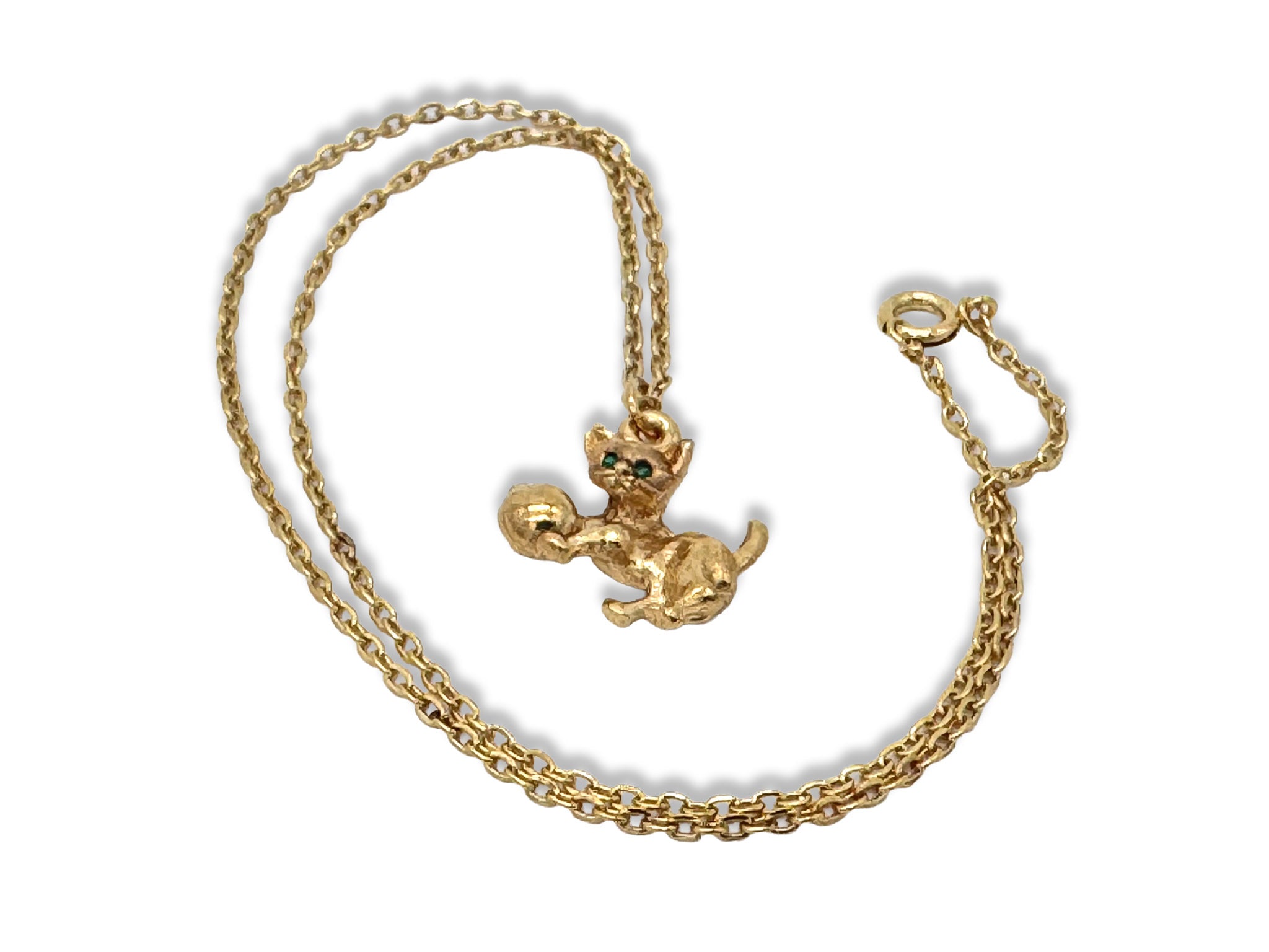 Vintage Kitten Pendant Necklace