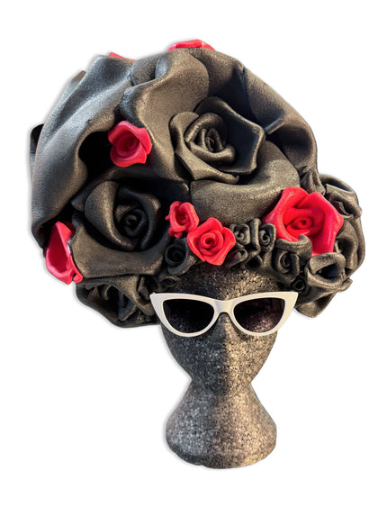 Foam Wig - Bonnie Black Button Bonnet (and red)