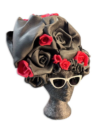 Foam Wig - Bonnie Black Button Bonnet (and red)