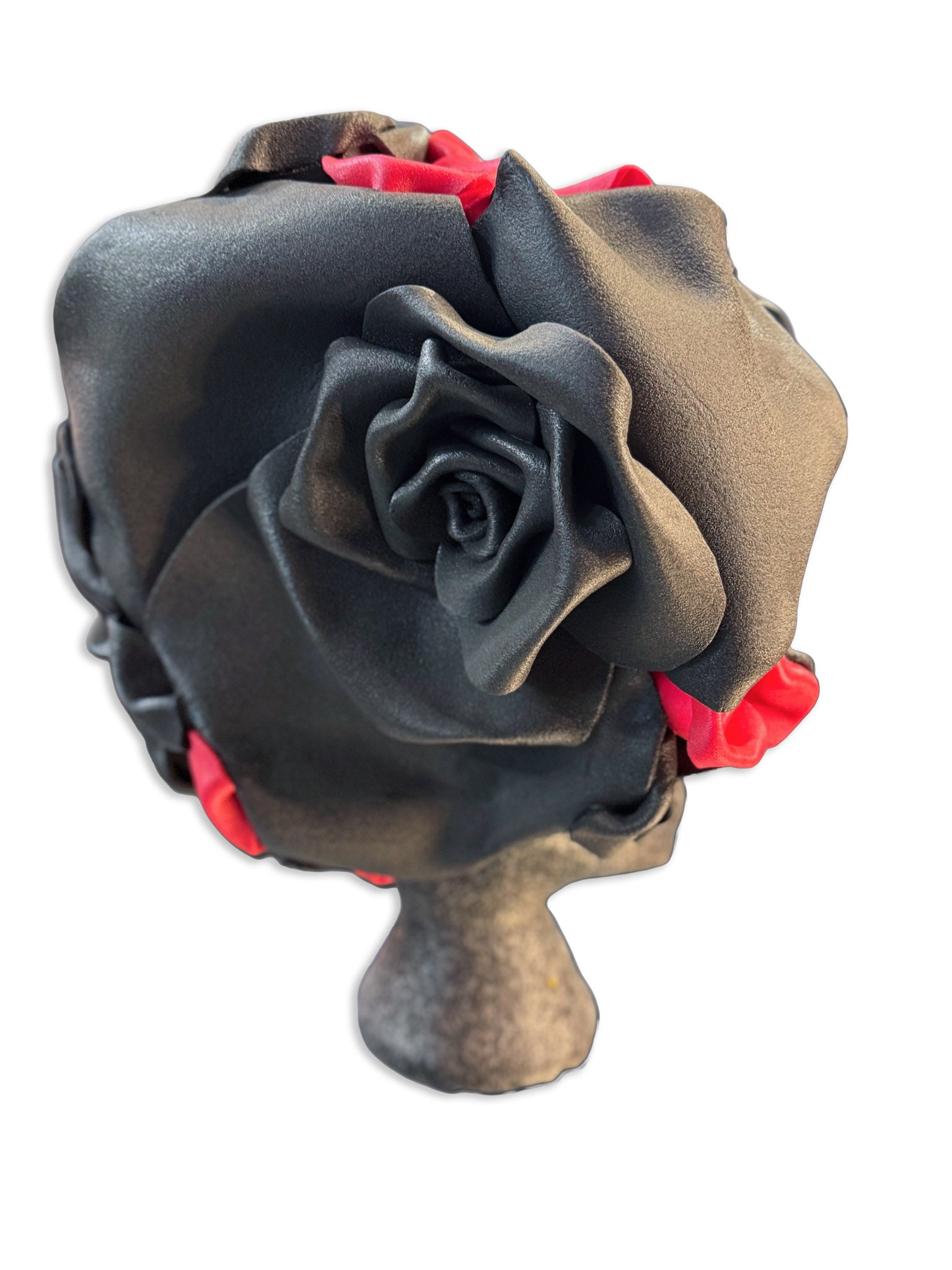 Foam Wig - Bonnie Black Button Bonnet (and red)
