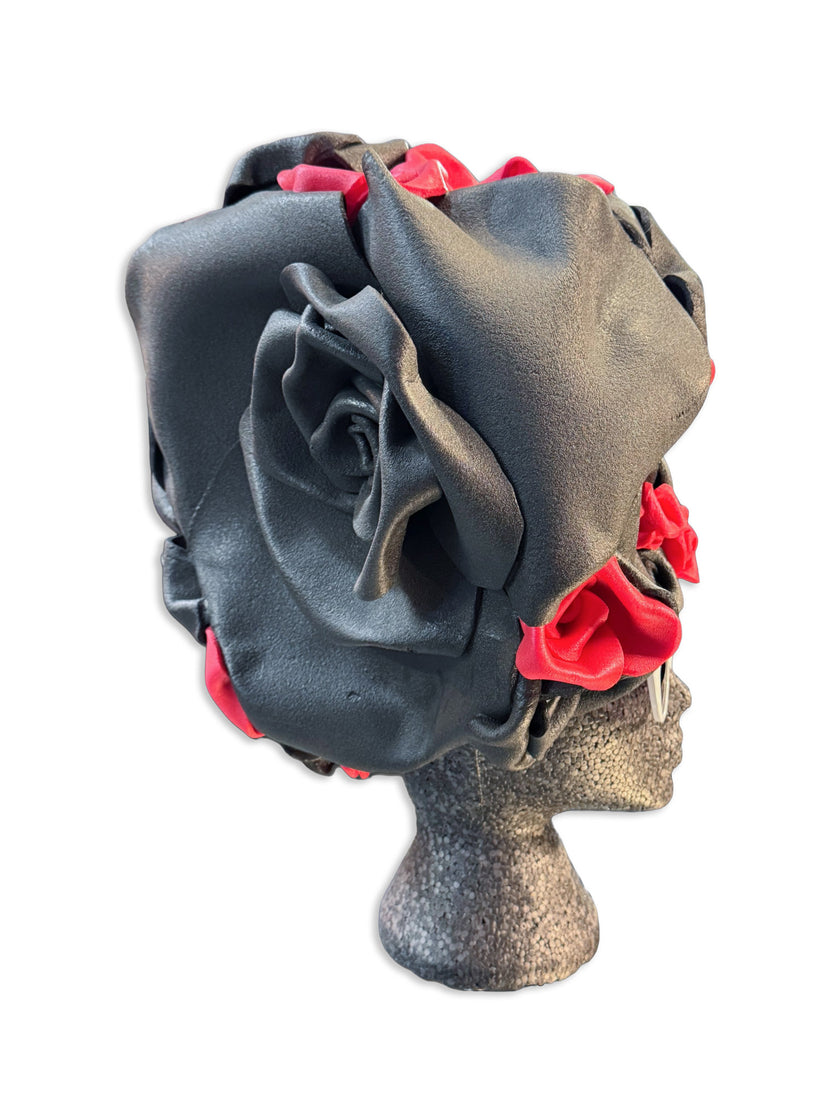 Foam Wig - Bonnie Black Button Bonnet (and red)